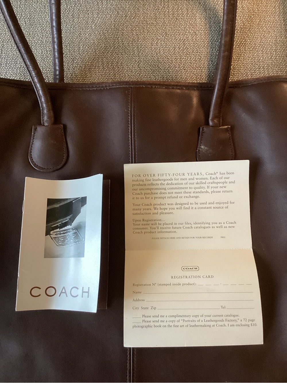 Coach Chocolate Brown Leather Tote with Shoulder Straps